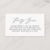 Grootte van panty's Vrijgezellenfeest van Lingerie Informatiekaartje (Achterkant)