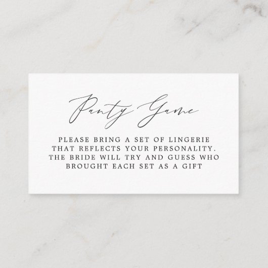 Grootte van panty's Vrijgezellenfeest van Lingerie Informatiekaartje (Achterkant)