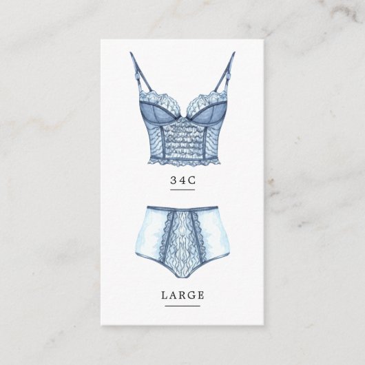 Grootte van panty's Vrijgezellenfeest van Lingerie Informatiekaartje (Voorkant)