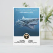 Grootte Vergelijking briefkaart (Megalodon + moder (Staand voorkant)