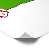 Grootte Wit-Russische vlaggenkaart Poster (Hoek)