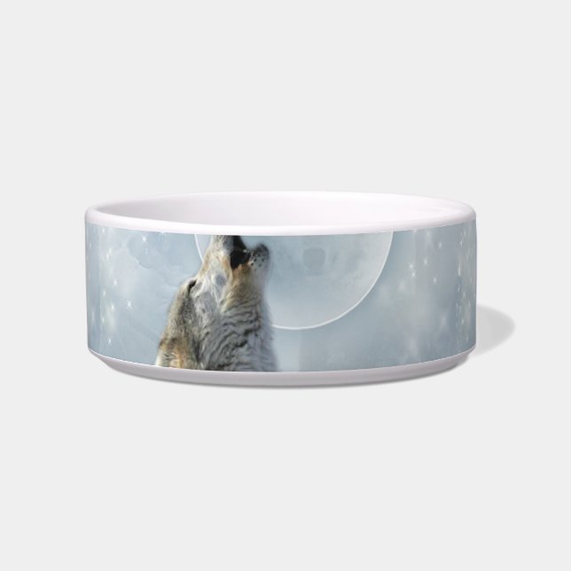 Grootte Wolf Blue Moon Pet Bowls (2) Voerbakje (Voorkant)