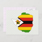 Grootte Zimbabwaanse vlaggenkaart Briefkaart (Voorkant / Achterkant)