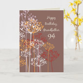 Grootvader 94th Birthday Brown Wildflower Kaart (Gele Bloem)