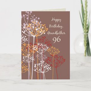 Grootvader 96th Birthday Brown Wildflower Kaart