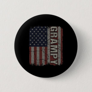 Grootvader Amerikaanse Vlag Vintage Vaderdag 4 jul Ronde Button 5,7 Cm