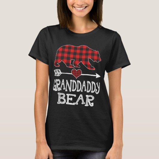 Grootvader Beer Kerstmis Pajama Red Pset Buffalo T-shirt (Voorkant)