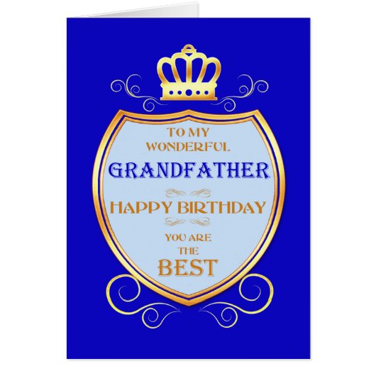 Grootvader Birthday met Shield (Voorkant)