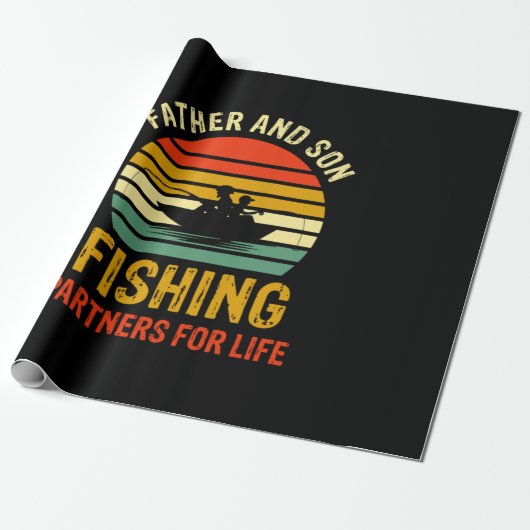Grootvader citeert vader en zoon Vist partner Cadeaupapier (Uitgerold)