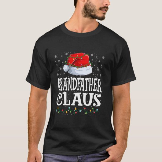Grootvader Claus Kerstverlichting Kerstman Hoed Fa T-shirt (Voorkant)