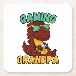 Grootvader die gamt kartonnen onderzetters