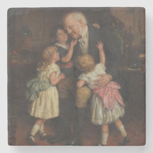 Grootvader (door Joseph Clark) Stenen Onderzetter (Voorkant)