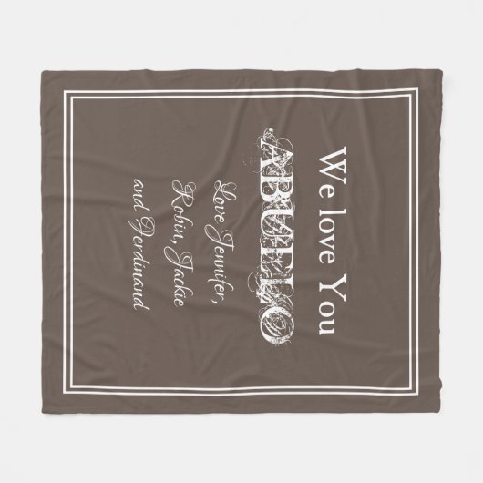 Grootvader Douane Grootkinderen Names Love You ABU Fleece Deken (Voorkant (Horizontaal))