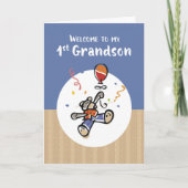 Grootvader Eerste kleinzoon Nieuwe baby Welkom Kaart (Voorkant)