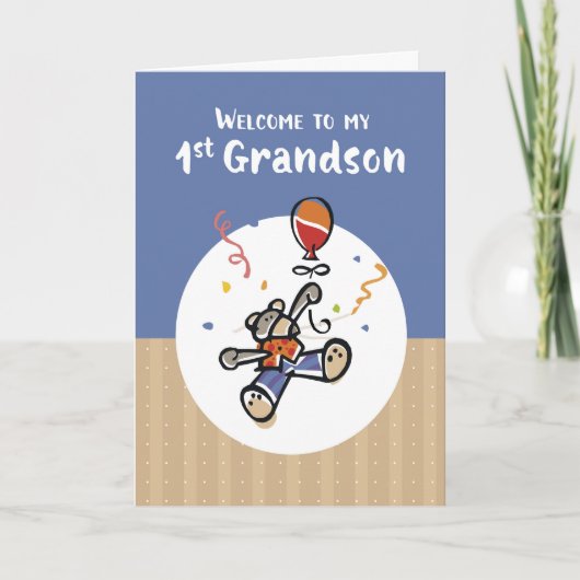 Grootvader Eerste kleinzoon Nieuwe baby Welkom Kaart (Voorkant)