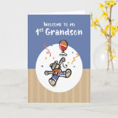 Grootvader Eerste kleinzoon Nieuwe baby Welkom Kaart (Gele Bloem)