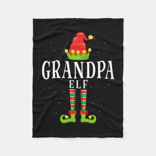 Grootvader elf kerst bijpassende xmas pyjama fleece deken (Voorkant)