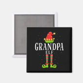 Grootvader elf kerst bijpassende xmas pyjama magneet (Voorkant / Achterkant)