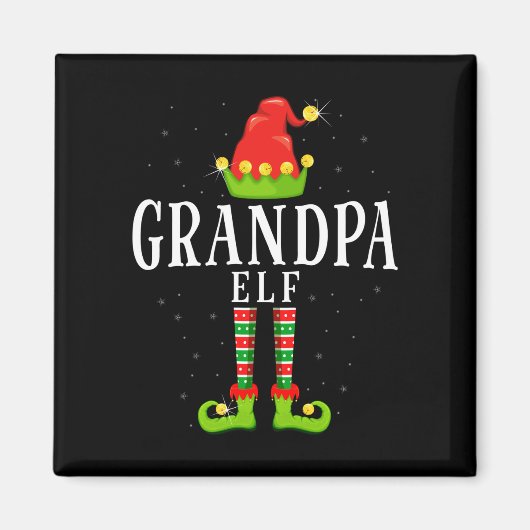 Grootvader elf kerst bijpassende xmas pyjama magneet (Voorkant)