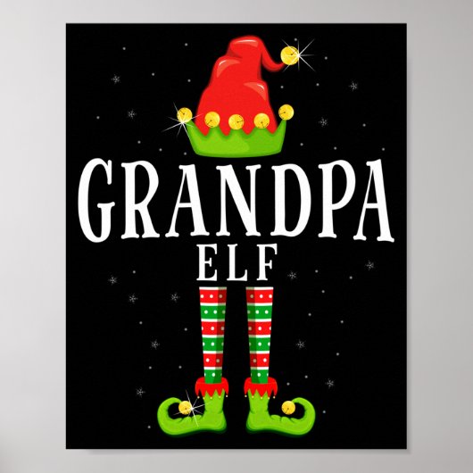 Grootvader elf kerst bijpassende xmas pyjama poster (Voorkant)