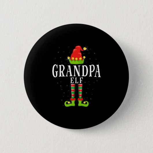 Grootvader elf kerst bijpassende xmas pyjama ronde button 5,7 cm (Voorkant)