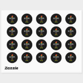 Grootvader elf kerst bijpassende xmas pyjama ronde sticker (Vel)