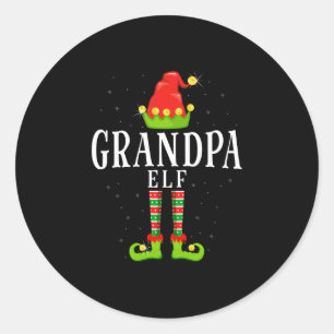 Grootvader elf kerst bijpassende xmas pyjama ronde sticker