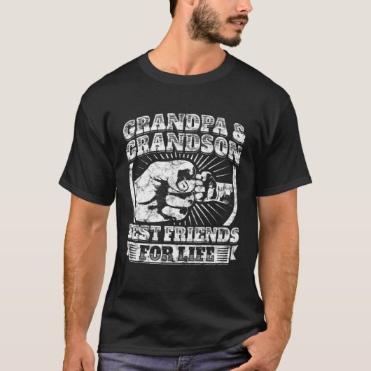 Grootvader en grootzoon Gift Family Grandad Fist B T-shirt (Voorkant)