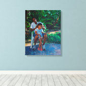 Grootvader en kind 2010 canvas afdruk (Insitu (Houten vloer))