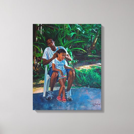 Grootvader en kind 2010 canvas afdruk (Voorkant)