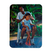 Grootvader en kind 2010 magneet (Verticaal)