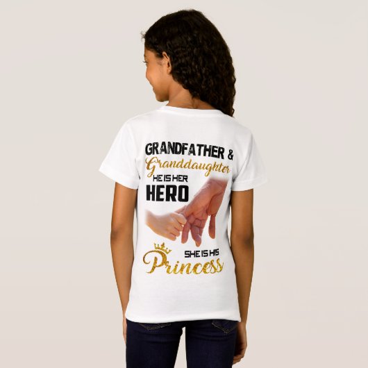 Grootvader en kleindochter t-shirt (Achterkant volledig)