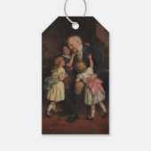 Grootvader en kleindochters (door Joseph Clark) Cadeaulabel (Voorkant)