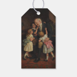 Grootvader en kleindochters (door Joseph Clark) Cadeaulabel