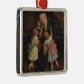 Grootvader en kleindochters (door Joseph Clark) Metalen Ornament (Rechts)