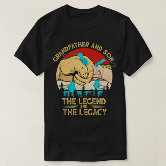 Grootvader en kleinzoon de legende van het ouderli t-shirt (Design voorkant)