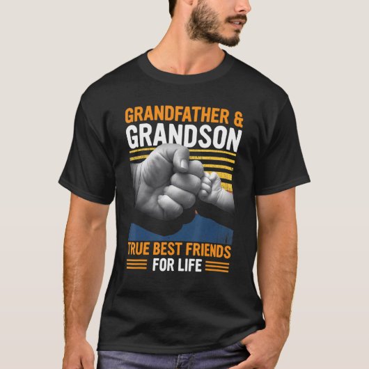 Grootvader en kleinzoon echte beste vrienden voor t-shirt (Voorkant)