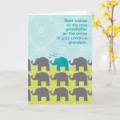 Grootvader feliciteert nieuwe kleinzoon Schattigee Kaart (Gele Bloem)