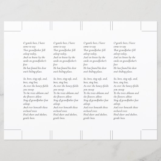 Grootvader Foto Memorial Bladwijzer (Achterkant)