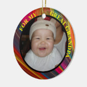 Grootvader Fotocadeau, Label en versiering Keramisch Ornament (Links)