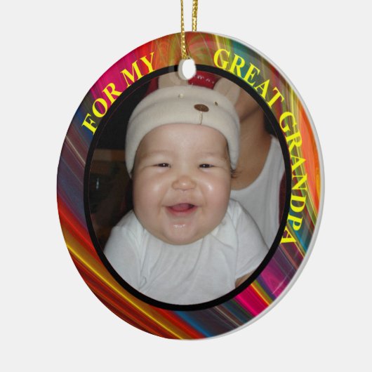 Grootvader Fotocadeau, Label en versiering Keramisch Ornament (Links)