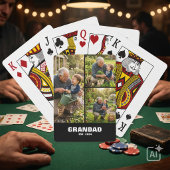 Grootvader fotoherinneringen gevestigd cadeau pokerkaarten