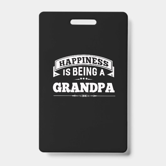 Grootvader Gift | Geluk is een opa Badge (Voorzijde)