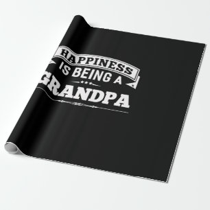 Grootvader Gift   Geluk is een opa Cadeaupapier