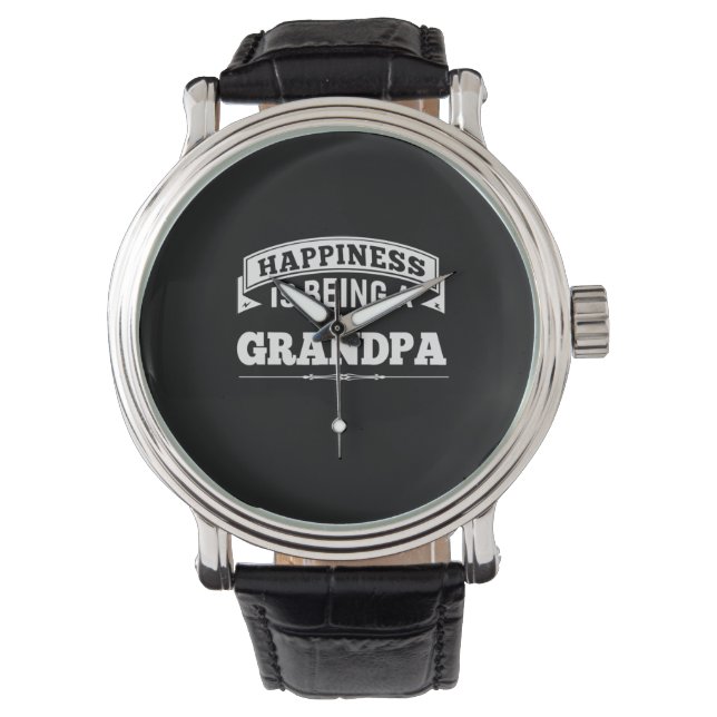 Grootvader Gift | Geluk is een opa Horloge (Voorkant)