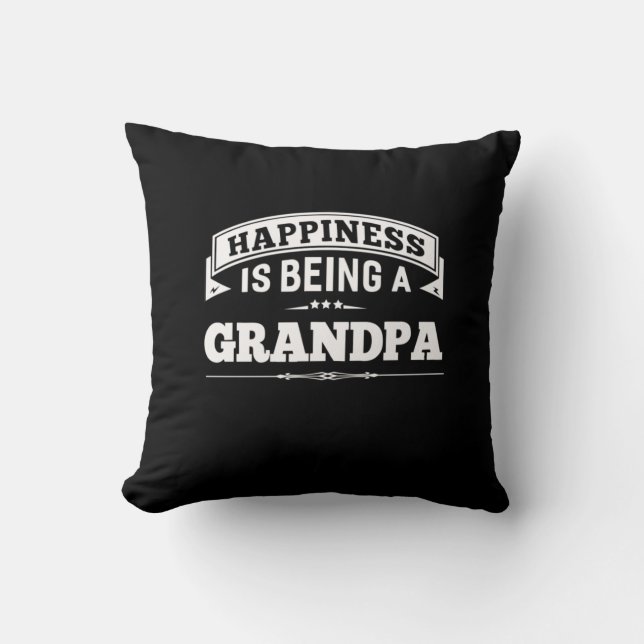 Grootvader Gift | Geluk is een opa Kussen (Voorkant)