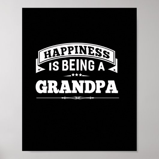 Grootvader Gift | Geluk is een opa Poster (Voorkant)