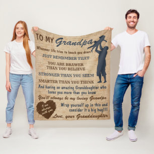Grootvader Gift van kleindochter Retro Grandpa Fleece Deken