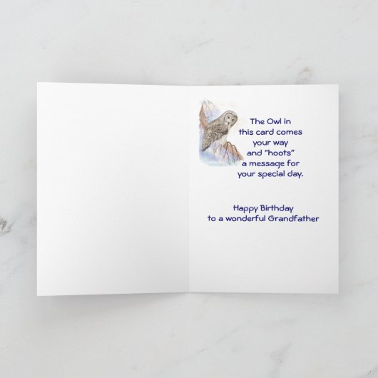 Grootvader Grote Grijze Owl, Natuur van vogels Kaart (Binnen)