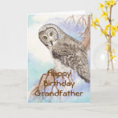 Grootvader Grote Grijze Owl, Natuur van vogels Kaart (Gele Bloem)